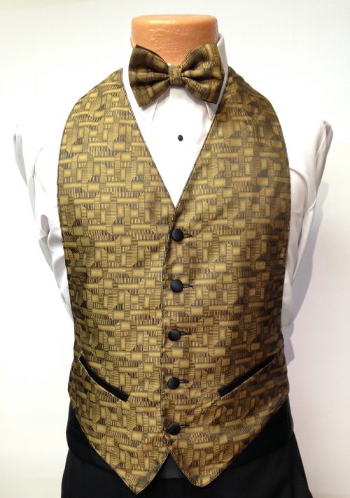 Gold Geo Vest and Bow Tie