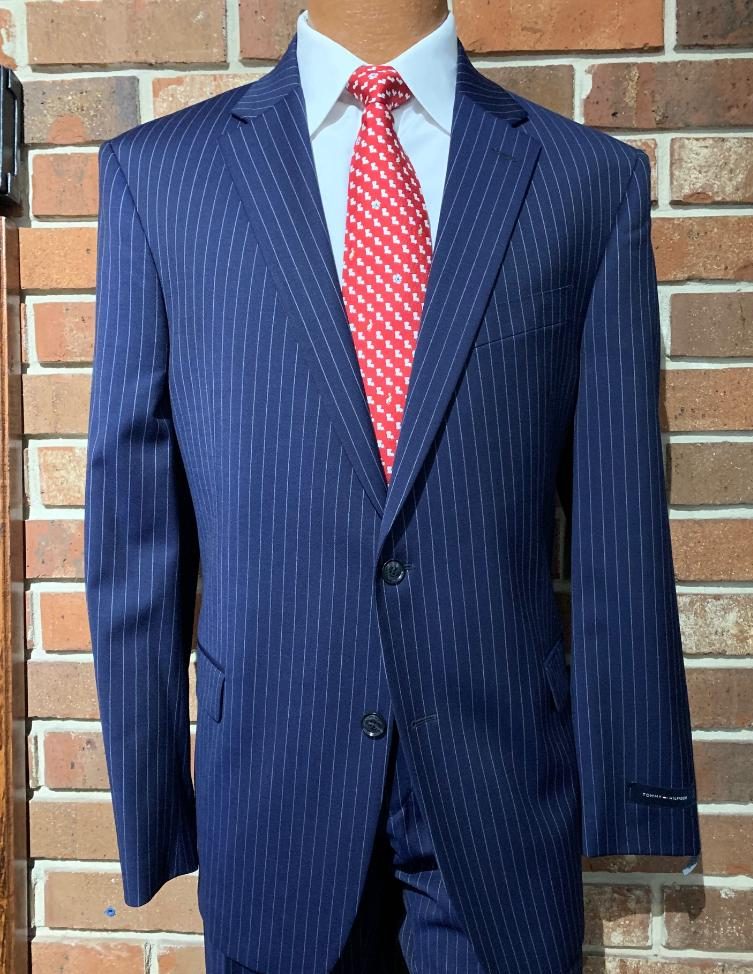 Tommy Hilfiger Navy Stripe Suit - John's