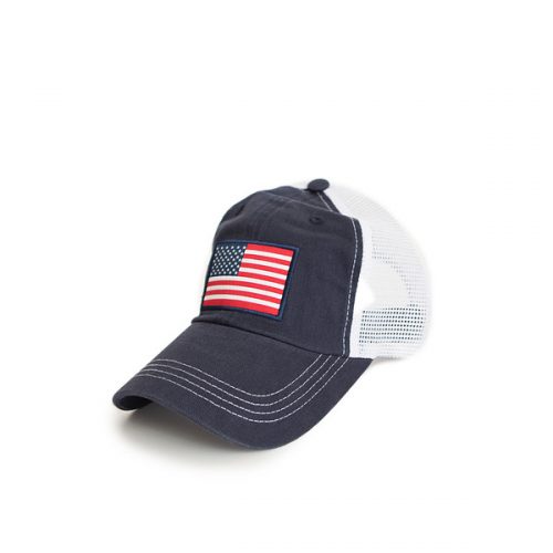 American Flag Trucker Hat Navy